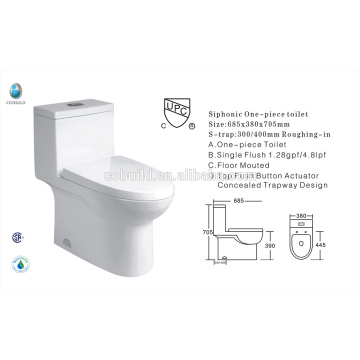 CB-9518 nuevo producto s-trap cuarto de baño sanitario armario de agua de cerámica CUPC inodoro sifónico